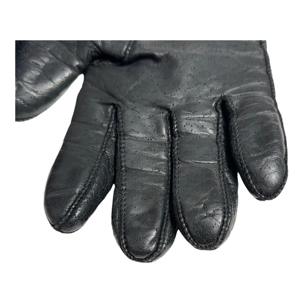 Fownes Vintage Textured Leather Fleece Lined Gloves Womens L